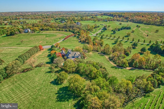 bird's eye view with a rural view