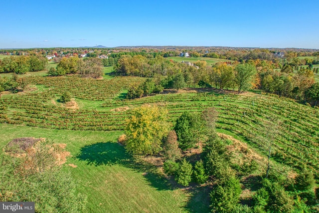 aerial view with a rural view