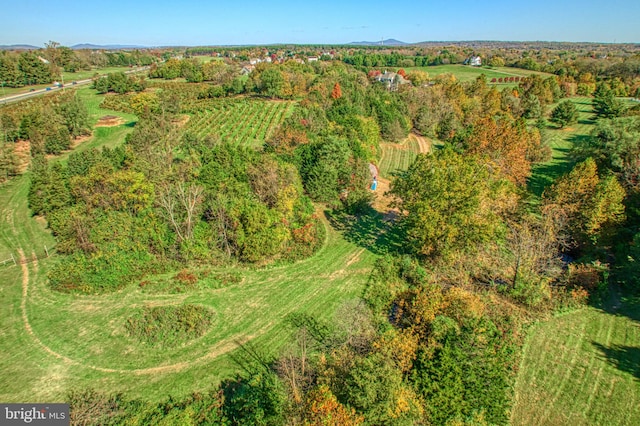 aerial view with a rural view