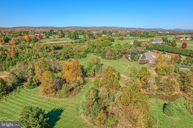 aerial view with a rural view