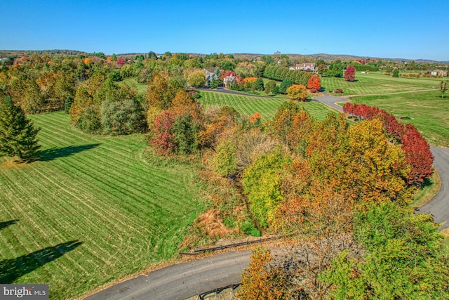 bird's eye view featuring a rural view