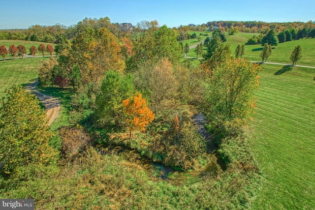 drone / aerial view with a rural view