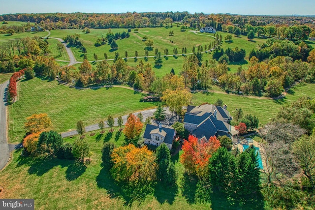 aerial view with a rural view