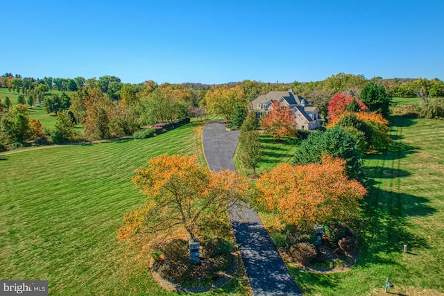 bird's eye view featuring a rural view