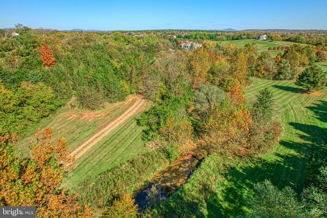 bird's eye view with a rural view