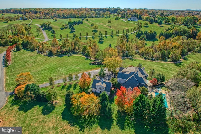 bird's eye view with a rural view