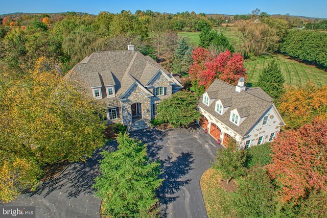17061 Spring Creek Ln, Leesburg, VA 20176 - view from above of property with a heavily wooded area