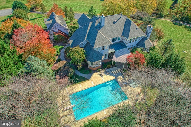 17061 Spring Creek Ln, Leesburg, VA 20176 - view from above of property featuring a pool