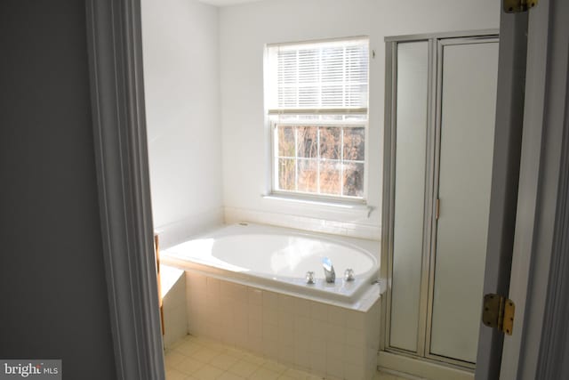 162 Liberty Way, Deptford, NJ 08096 - bathroom with a bath, a stall shower, and tile patterned flooring