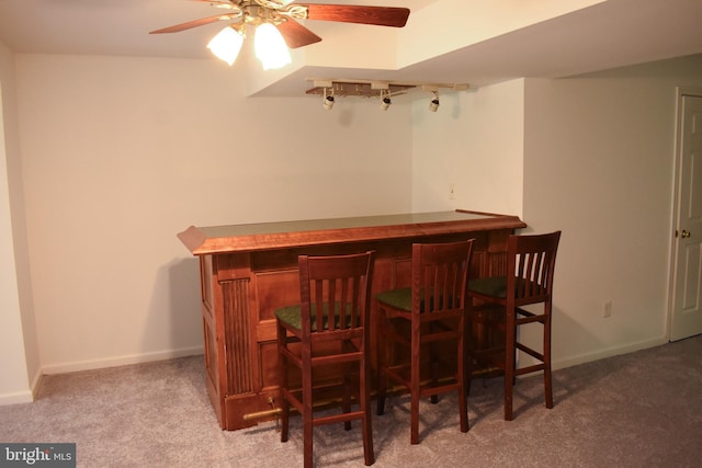 162 Liberty Way, Deptford, NJ 08096 - indoor dry bar featuring carpet, ceiling fan, and baseboards