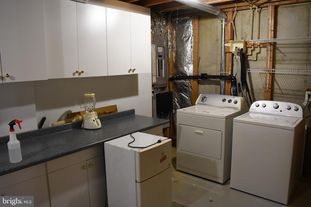 162 Liberty Way, Deptford, NJ 08096 - washroom with independent washer and dryer, cabinet space, and electric panel