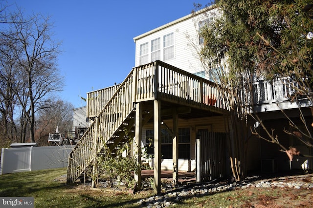 162 Liberty Way, Deptford, NJ 08096 - back of house featuring a wooden deck and stairs