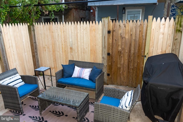 view of patio featuring area for grilling