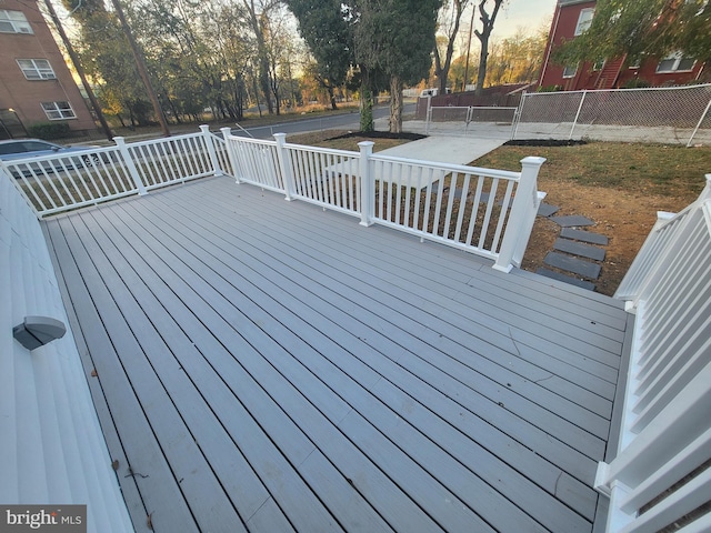 view of deck at dusk