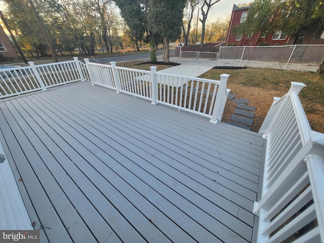 view of deck at dusk