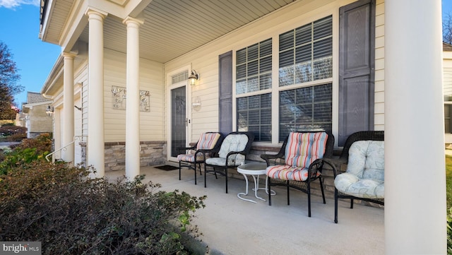 view of patio / terrace with a porch