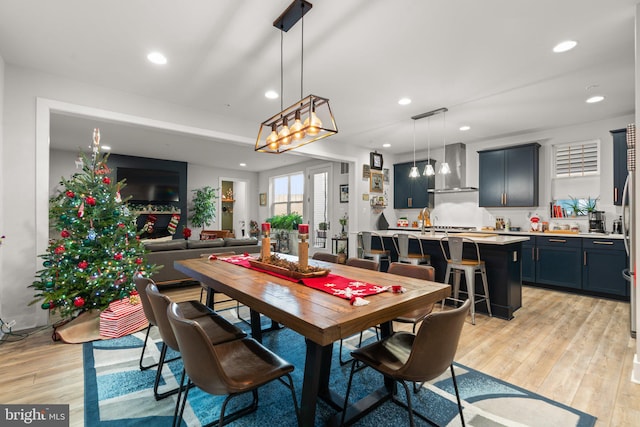 dining room featuring light wood-type flooring