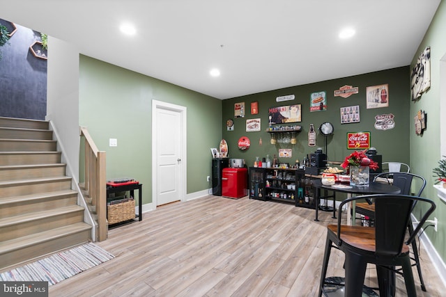 interior space featuring light wood-type flooring