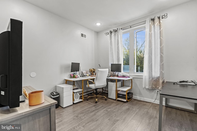 6127 Lebanon Ave, Philadelphia, PA 19151 - office with light wood finished floors, baseboards, and recessed lighting