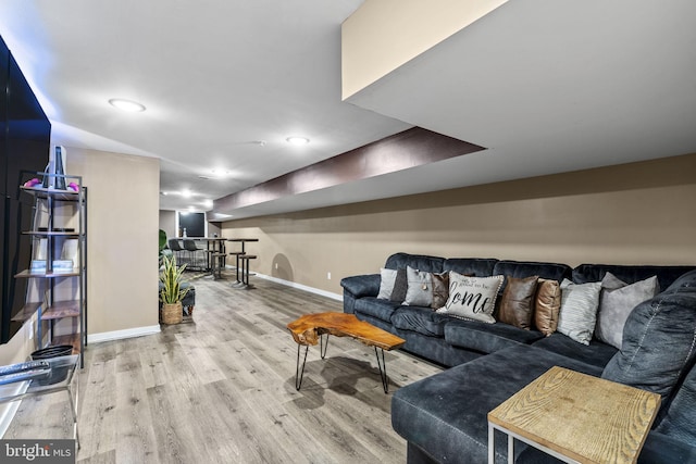 6127 Lebanon Ave, Philadelphia, PA 19151 - living area featuring wood finished floors, baseboards, and recessed lighting