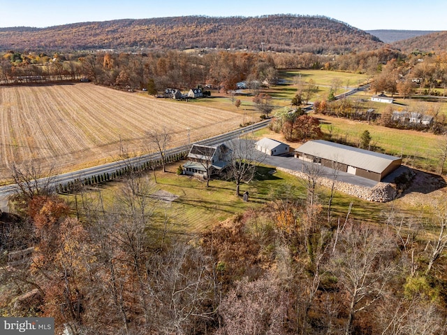 bird's eye view with a rural view