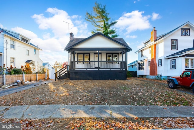 view of front of home featuring covered porch