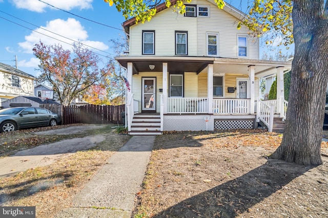 view of front of property with a porch