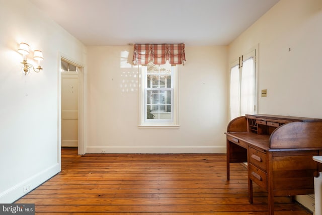 interior space with hardwood / wood-style flooring