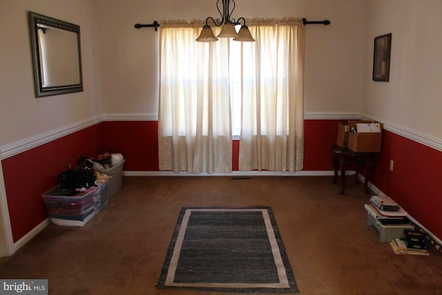 interior space featuring carpet flooring