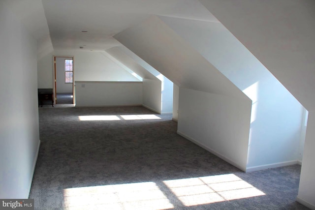 bonus room with carpet and lofted ceiling