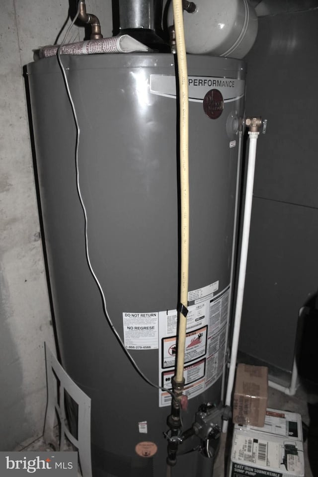 utility room with water heater