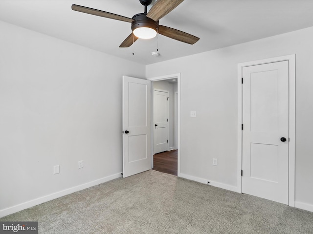 unfurnished bedroom with ceiling fan