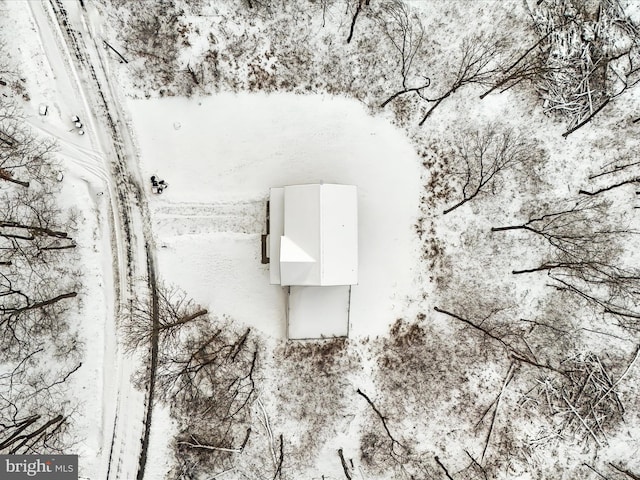 view of snowy aerial view