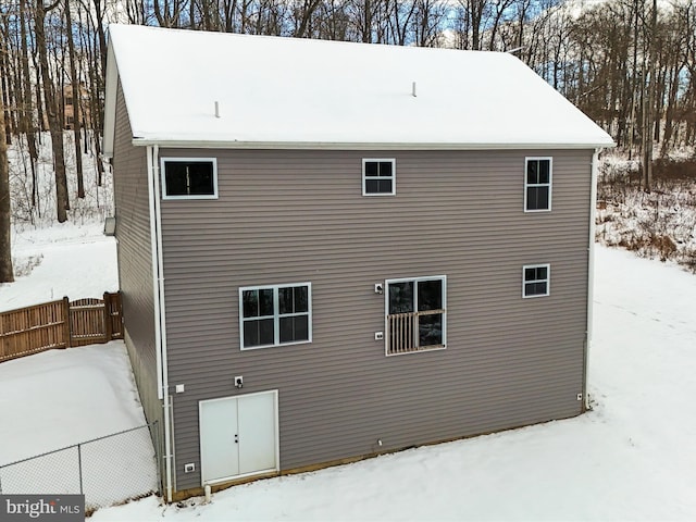 view of snowy exterior