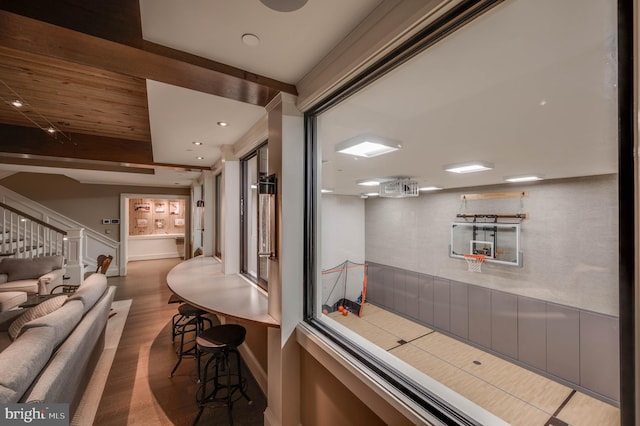 interior space with wood-type flooring