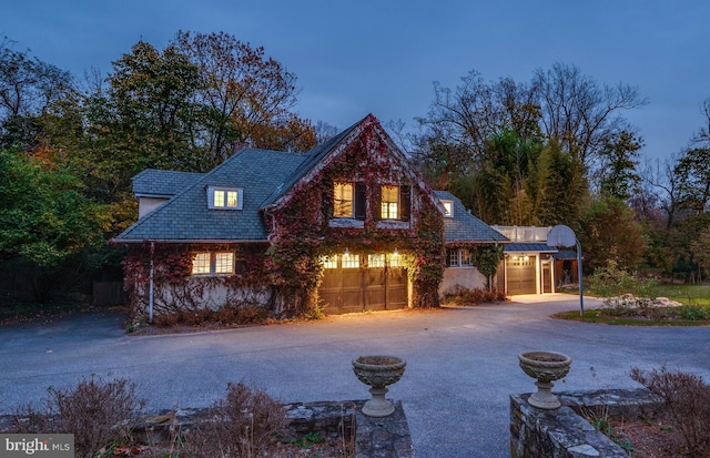 view of front of house with a garage