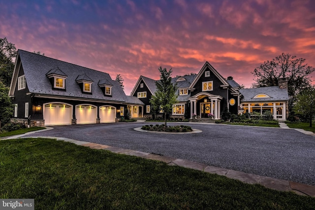 french provincial home with a yard