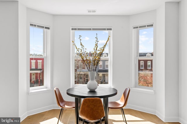 dining area featuring light hardwood / wood-style flooring