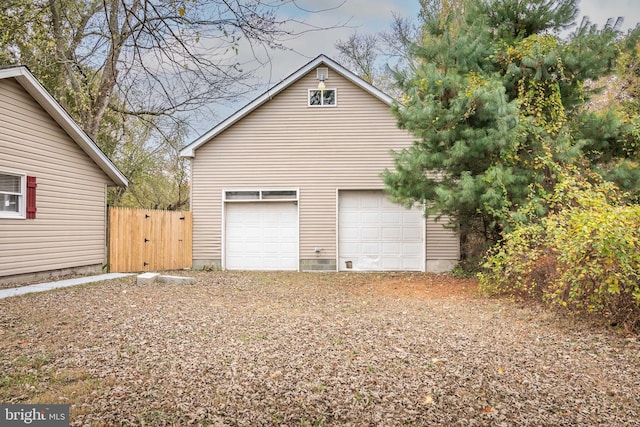 view of garage