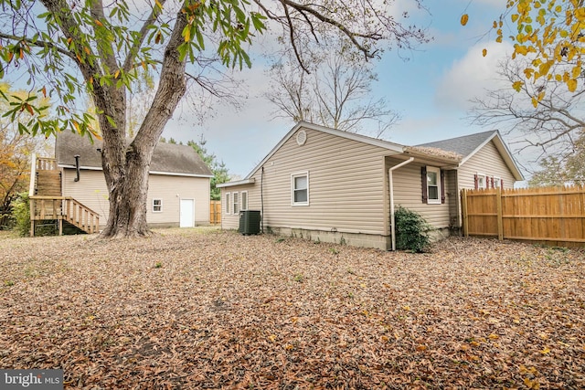 view of home's exterior featuring central AC