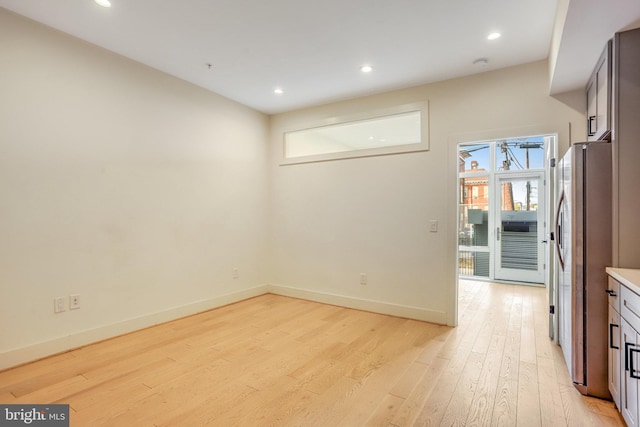 interior space with light hardwood / wood-style floors