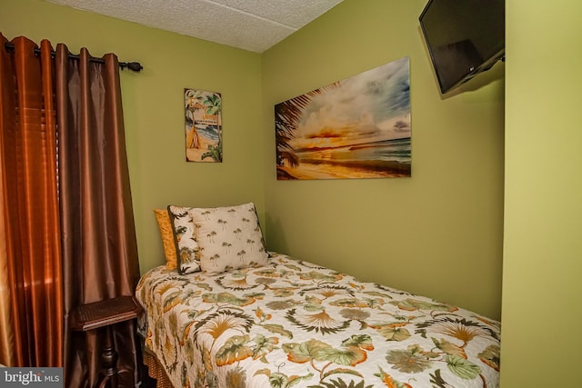 bedroom with a textured ceiling