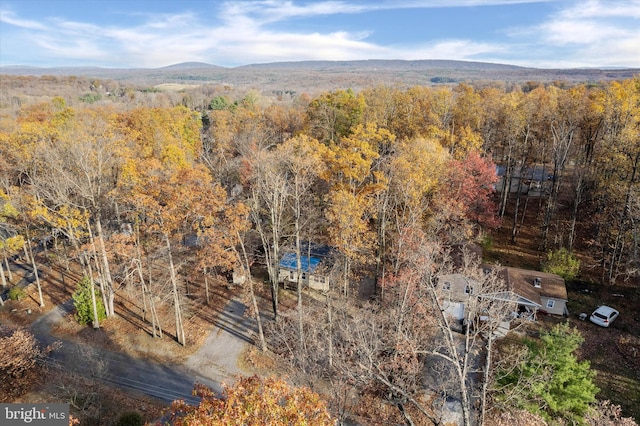 bird's eye view featuring a mountain view