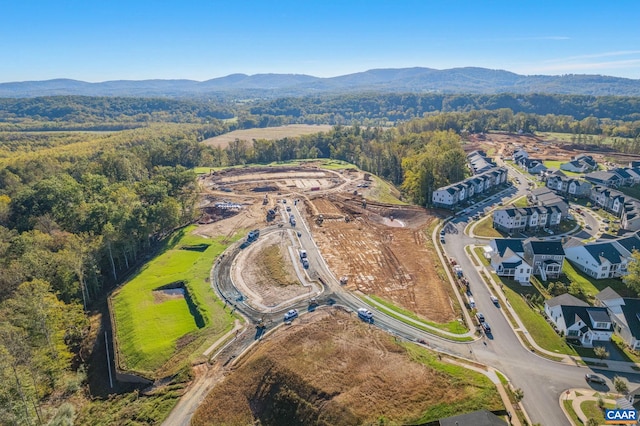 aerial view featuring a mountain view