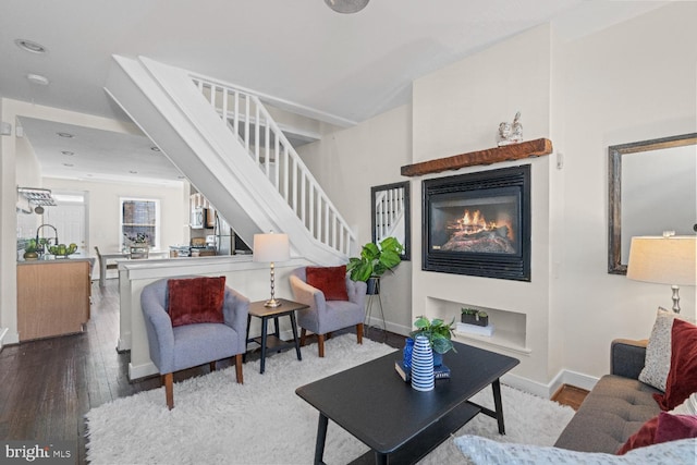 living room featuring hardwood / wood-style flooring