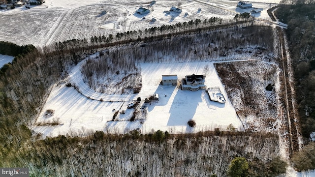 view of snowy aerial view