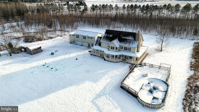 view of snowy aerial view