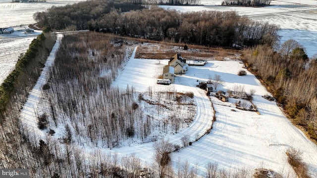 view of snowy aerial view