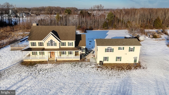 view of snowy aerial view