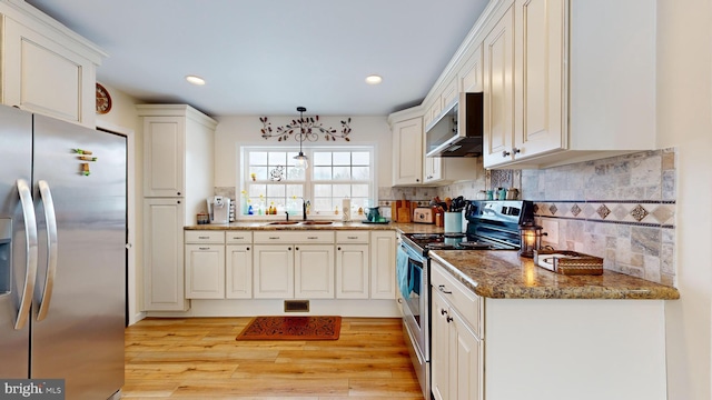 kitchen with white cabinetry and appliances with stainless steel finishes